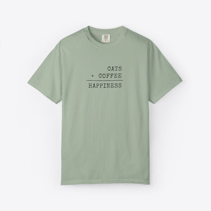 Cats + Coffee = Happiness T-Shirt