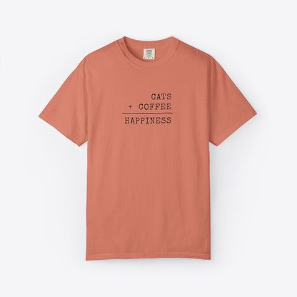 Cats + Coffee = Happiness T-Shirt